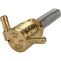 PartzBiz HD DS07050063 - Golan ทองเหลืองดิบ 76-312F-BS Click-Slick 22mm Forward Facing Petcock Harley | 76-312F-BS