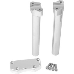 PartzBiz HD DS06020596 - Drag Straight Chrome 10" Tall Forged Aluminum Risers W/ 1" Clamp for Harley  | Drag Specialties