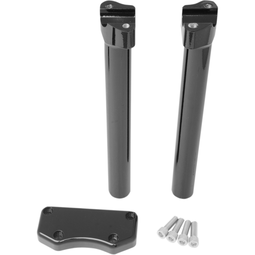 PartzBiz HD: 4415272-Drag Straight Black 12 ” Tall Forged Aluminium Risers พร้อมแคลมป์ 1 ” สำหรับ Harley | ลากพิเศษ