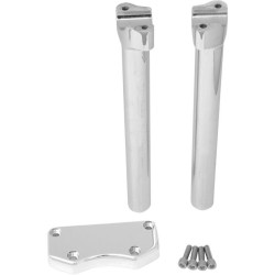 PartzBiz HD DS06020598 - Drag Straight Chrome 12" Tall Forged Aluminum Risers W/ 1" Clamp for Harley  | Drag Specialties