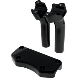 PartzBiz HD DS06020591 - Drag Black 5.5" Tall 1.5" Pullback Forged Aluminum Risers W/ 1" Clamp Harley  | Drag Specialties