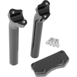 PartzBiz HD DS06020595 - Drag Black 9.5" Tall 1.5" Pullback Forged Aluminum Risers W/ 1" Clamp Harley  | Drag Specialties