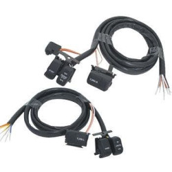 PartzBiz HD MU12093 - Handlebar Wiring Kit Black with Buttons & Switches 48" Harness Harley 96-06 Harley Davidson