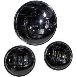 PartzBiz HD WP820-0366 - Harddrive CREE LED 7" Headlight 4.5" Passing Lamp Set Black Harley 94-Up PartzBiz HD WP820-0366 - Harddrive CREE LED 7" Headlight 4.5" Passing Lamp Set Black Harley 94-Up
