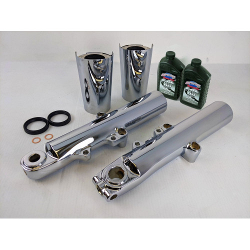 PartzBiz HD: 4415166-Harley Davidson 49mm OE Front End Chrome FLH ตัวเลื่อนขาส่วนล่างบู๊ทส์ออย 14-22