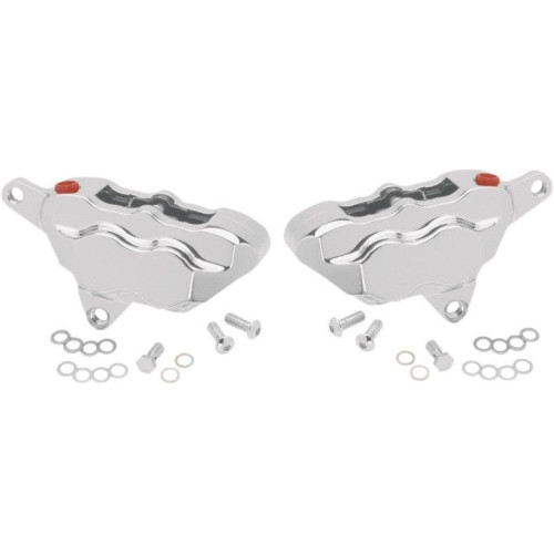 PartzBiz HD: 4415134-Hawg Halters HHI Chrome FKDDCC550 4-Piston Front Disc Disc Calipers Harley FLH/T 84-99 PartzBiz HD: 4415134-Hawg Halters HHI Chrome FKDDCC550 4-Piston Front Disc Disc Calipers Harley FLH/T 84-99