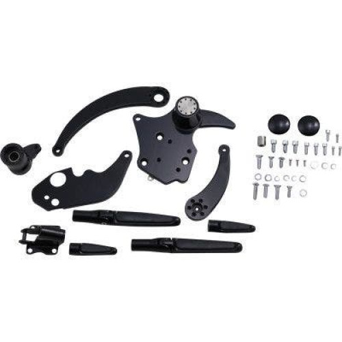 PartzBiz HD: 4415138-Hawg Halters HHI FCK-F14AE-FR Black Forward Control Kit w/ Pegs Harley FLH 14-Up