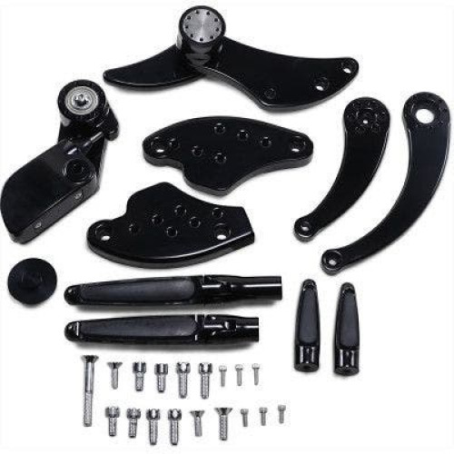 PartzBiz HD: 4415140-Hawg Halters HHI FCK-F14AS-FR Black Forward Control Kit w/ Pegs Harley FLH 14-Up