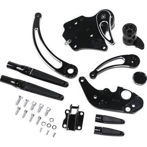 PartzBiz HD: 4415103-Hawg Halter HHI FCK-F14CS-FR-S Chrome ชุดควบคุมไปข้างหน้าพร้อมหมุด HD FLH 14-Up