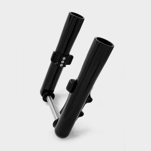 PartzBiz HD: 4414914-HHI Hawg Halters Bomber Black 49mm Single Disc ABS Lower Fork Legs Harley 14-up 