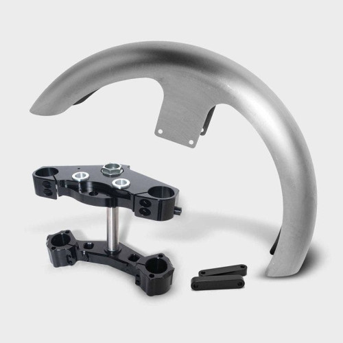 PartzBiz HD: 4414921-HHI Hawg Halters Kit# 1 X23 Raked Triple Tree Fender Front End Kit 97-13 FLH