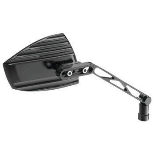 PartzBiz HD: 4414885-Highsider Black Out Wave Mirrors Adjustable CNC M10 Universal