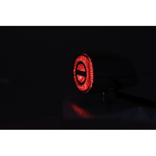 PartzBiz HD: 4414852-Highsider Black Rocket Classic Red LED ไฟท้ายไฟเบรค Universal M8 255-342