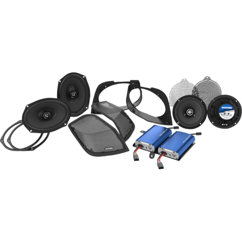 PartzBiz HD: 4414846-Hogtunes 4 Speaker Retro 6.5 & 6x9 Lid Cut in Kit w/ 450 Watt Amp for Harley 14-23 | RETRO 450.4 KIT PartzBiz HD: 4414846-Hogtunes 4 Speaker Retro 6.5 & 6x9 Lid Cut in Kit w/ 450 Watt Amp for Harley 14-23 | RETRO 450.4 KIT
