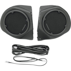 PartzBiz HD DS44050229 - Hogtunes RR-SPKR-POD Rear Speaker Pods 98-13 Harley w/ Radio & King Tour Boxes Touring FLH 160W Stereo Radio Sound System Upgrade Replacement Kit 5.25 5-1/4" Coaxial Woofer Tweeter