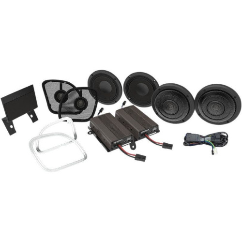 PartzBiz HD: 4414805-HogTunes Wild Boar แอมป์ 600 วัตต์ & ชุดเครื่องเสียงลำโพง 4 ตัว RG Ultra Harley 14-18 | WBA ULTRA KT RG