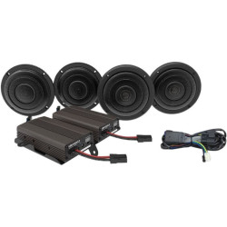 PartzBiz HD DS44050499 - HogTunes Wild Boar 600 Watt Amp & 4 Speaker Audio Kit Ultra Harley 14-18 | WBA ULTRA KIT