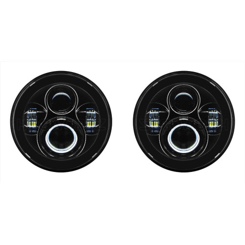 PartzBiz HD: 4414712-Hogworkz Blackout 7 ไฟหน้าแบบ LED ไฟหน้ารถจี๊ป Wrangler CJ-5 CJ-7 TJ JK JL