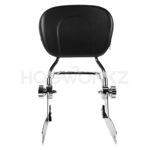 PartzBiz HD: 4414695-Hogworkz Chrome ที่วางสัมภาระ Sissy Bar ที่ถอดออกได้ง่าย Harley Softail 00-17