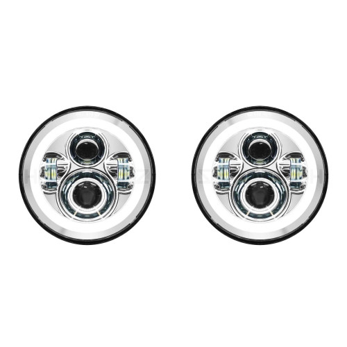 PartzBiz HD: 4414696-Hogworkz Chrome 7 ” HaloMaker ไฟหน้า LED Jeep Wrangler CJ-5 CJ-7 TJ JK JL PartzBiz HD: 4414696-Hogworkz Chrome 7 ” HaloMaker ไฟหน้า LED Jeep Wrangler CJ-5 CJ-7 TJ JK JL
