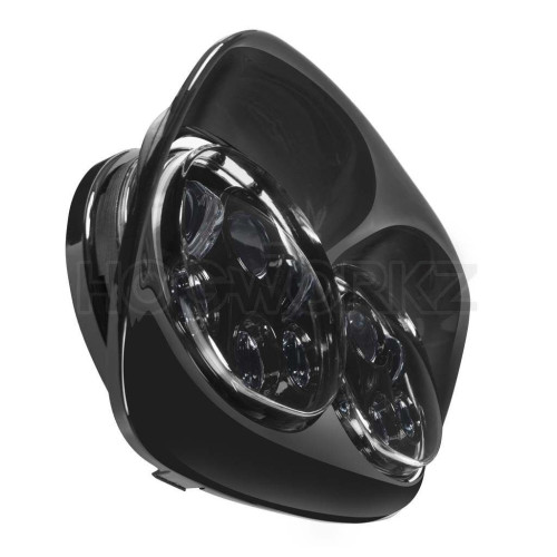 PartzBiz HD: 4414658-Hogworkz Harley Road Glide Dual 5 3/4" Blackout LED Daymaker Style Headlight