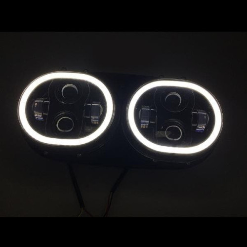 PartzBiz HD: 4414660-Hogworkz Harley Road Glide Dual Halomaker LED Daymaker Style Headlight 98-13