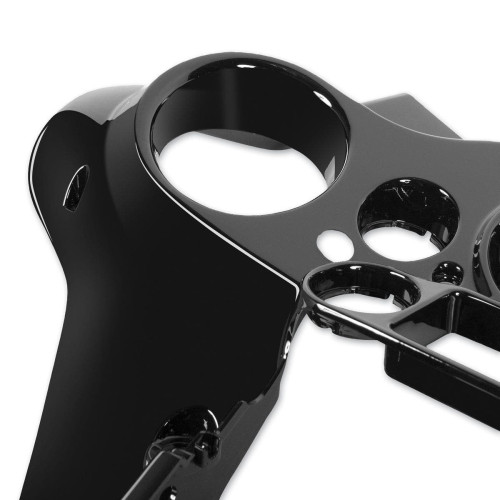 PartzBiz HD: 4414596-Hogworkz Vivid Black Front Inner Speedometer Cowl Fairing Harley Batwing 96-13