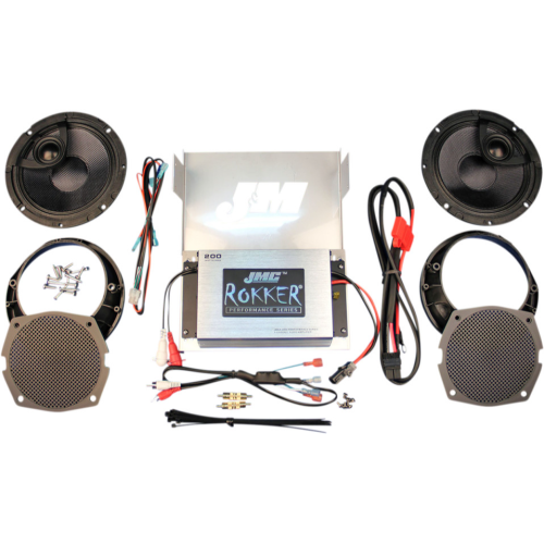 PartzBiz HD: 4414396-J&M JMC ROKKER 200W 2-Channel Amplifier Speaker Kit Harley Batwing 98-13 PartzBiz HD: 4414396-J&M JMC ROKKER 200W 2-Channel Amplifier Speaker Kit Harley Batwing 98-13