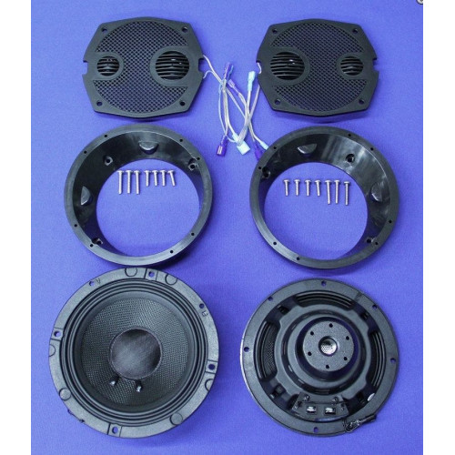 PartzBiz HD: 4414377-J&M Rokker XX 6.71 Batwing Fairing Speaker Kit 2 Front Speakers Harley Touring HC13-6712GTM-XXR