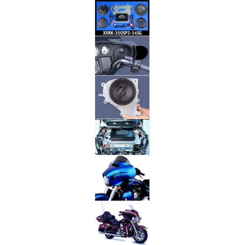 PartzBiz HD: 4414379-J&M ROKKER XXR EXTREME 350 Watt 2-Speaker Amplifier Kit 14-18 Harley Batwing FLH  | XXRK-350SP2-14SG