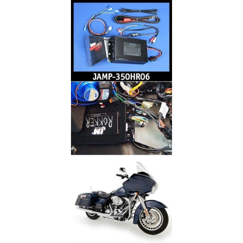 PartzBiz HD: 4414380-J&M ROKKER XXR 350 Watt 2-Channel Amplifier Kit 06-13 Harley Road Glide FLTR | JAMP-330HR06