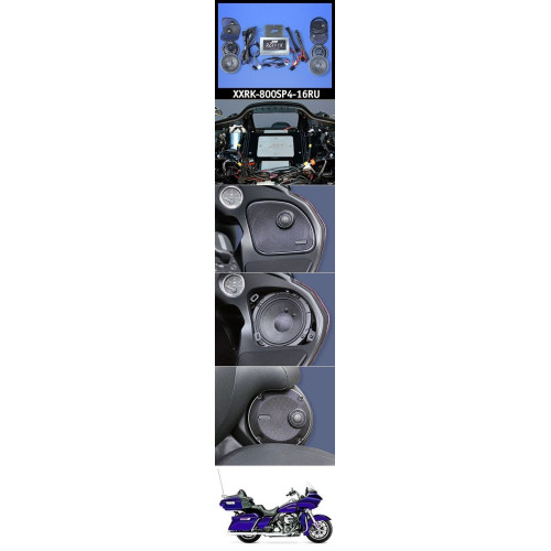 PartzBiz HD: 4414349-J&M Rokker XXR Extreme 700w 4-Speaker & Amp Install Kit 16-20 Harley FLTRU XXRK-800SP4-16RU best for davidson sound system upgrade