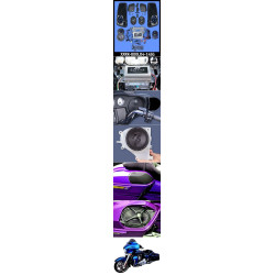 PartzBiz HD XXRK-800LD4-14SG - J&M Rokker XXR Extreme 800w 4-Speaker w/ Lids & Amp Kit 14-20 Harley FLHX XXRK-800LD4-14SG best for davidson sound system upgrade