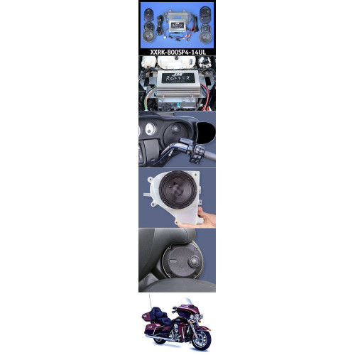 PartzBiz HD: 4414354-J&M ROKKER XXR EXTREME 800w Watt 4-Speaker Amplifier Kit 14-18 Harley Ultra /Ltd | XXRK-800SP4-14UL davidson touring sound system upgrade best for
