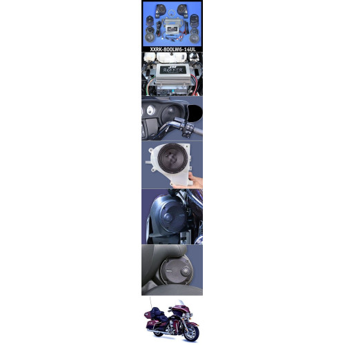 PartzBiz HD: 4414355-J&M ROKKER XXR EXTREME 800w Watt 6-Speaker Amplifier Kit 14-20 Harley Ultra /Ltd | XXRK-800LW6-14UL     davidson touring sound system upgrade best for