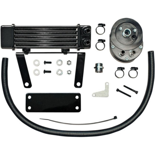 PartzBiz HD: 4414309-Jagg Black Horizonal Low Mount 6 Row Oil Cooler Kit Harley Softail 00-16 | 750-1290 PartzBiz HD: 4414309-Jagg Black Horizonal Low Mount 6 Row Oil Cooler Kit Harley Softail 00-16 | 750-1290