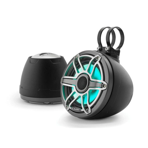 PartzBiz HD: 4414216-JL Audio 6.5-Inch Enclosed Coaxial System W/LED Matte Black Enclosure Sport Grille