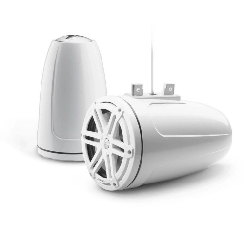PartzBiz HD: 4414185-JL Audio 7.7-Inch Enclosed Tower Coaxial System Gloss White Enclosure White Sport Grille