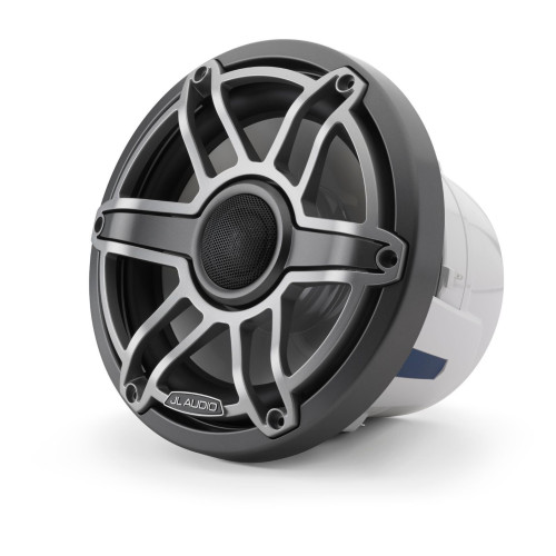 PartzBiz HD: 4414129-JL Audio M6 8.8-inch Marine Boat Coaxial Speaker Set w/ Titanium Sport Grilles