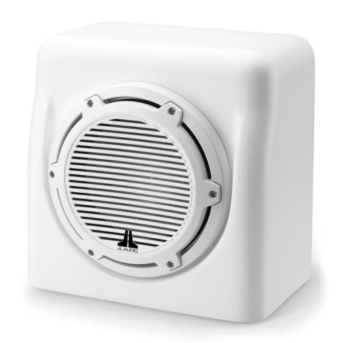 PartzBiz HD: 4414088-JL Audio Single M6-10W Matte White Sealed Enclosure Gloss White Classic Grille