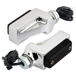 PartzBiz HD DS20202006 - Joker Machine 05-311-3R สัญญาณไฟเลี้ยว Chrome Billet เลนส์ควัน LED สีแดง Universal PartzBiz HD DS20202006 - Joker Machine 05-311-3R สัญญาณไฟเลี้ยว Chrome Billet เลนส์ควัน LED สีแดง Universal