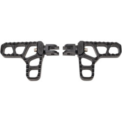 PartzBiz HD DS16201912 - Joker Machine 08-62-6B Black Aluminum Serrated Billet Drivers Foot Pegs 18-19 Harley-Davidson Softail Milwaukee Eight M-Eight M8 FL Footpeg Replacement Upgrade
