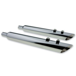 PartzBiz HD JFB-JAC31230MC134-8 - Jones Exhaust Chrome 3.5" Full Boar Angle Slip-On Muffler 1.75" Baffle Harley M8 FLH FLT Touring