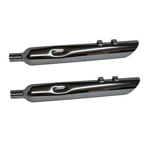 PartzBiz HD: 4413907-Jones Exhaust JAC430MC Full Boar Angle Cut Slip-On Muffler No Baffle 95-16 FLH