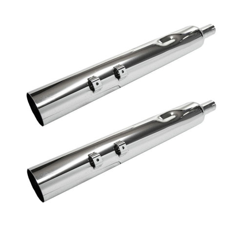 PartzBiz HD: 4413921-Jones Exhaust JPT430MC250 Full Boar Straight Cut Slip-On Mufflers 2" Baffle 95-16 FLH PartzBiz HD: 4413921-Jones Exhaust JPT430MC250 Full Boar Straight Cut Slip-On Mufflers 2" Baffle 95-16 FLH