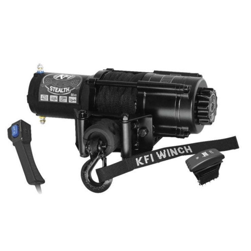 PartzBiz HD: 4413845-KFI SE45-R2 Black 4500lbs Standard Stealth Series Aluminum Winch w/ Dash Switch UTV Off-Road Jeep ATV 574638