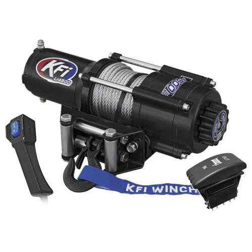 PartzBiz HD: 4413847-KFI U45-R2 4500lbs Standard Aluminum Winch w/ Dash Switch & Remote UTV Off-Road ATV Jeep 573332