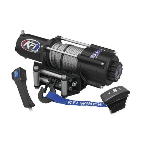 PartzBiz HD: 4413848-KFI U45w-R2 4500lbs Wide Aluminum Winch w/ Dash Switch & Remote UTV Off-Road ATV Jeep 574529