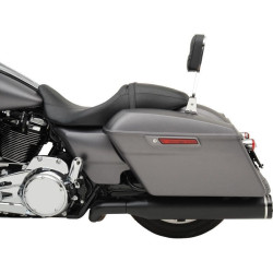 PartzBiz HD DS18002176 - Khrome Werks Black 2 Step Crossover Headers 4.5" Tracer Slip on Harley FLH M8 | 200810A