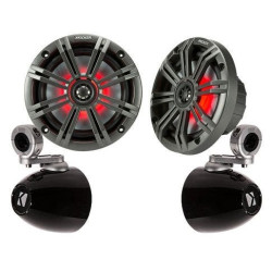 PartzBiz HD DS44050599 & DS44050592 - Kicker 45KM44 4" Coaxial Speakers 4-Ohm 50W w/ Round Speaker Clamp On Enclosures Harley Davidson Handlebars tube Mount Bar Speakers radio Stereo audio sound system upgrade 4 inch motorcycle utv atv boat waterproof outdoor PartzBiz HD DS44050599 & DS44050592 - Kicker 45KM44 4" Coaxial Speakers 4-Ohm 50W w/ Round Speaker Clamp On Enclosures Harley Davidson Handlebars tube Mount Bar Speakers radio Stereo audio sound system upgrade 4 inch motorcycle utv atv boat waterproof outdoor